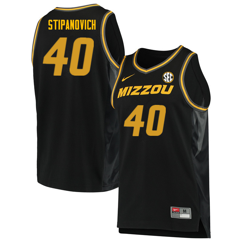 Men #40 Steve Stipanovich Missouri Tigers College Basketball Jerseys Sale-Black